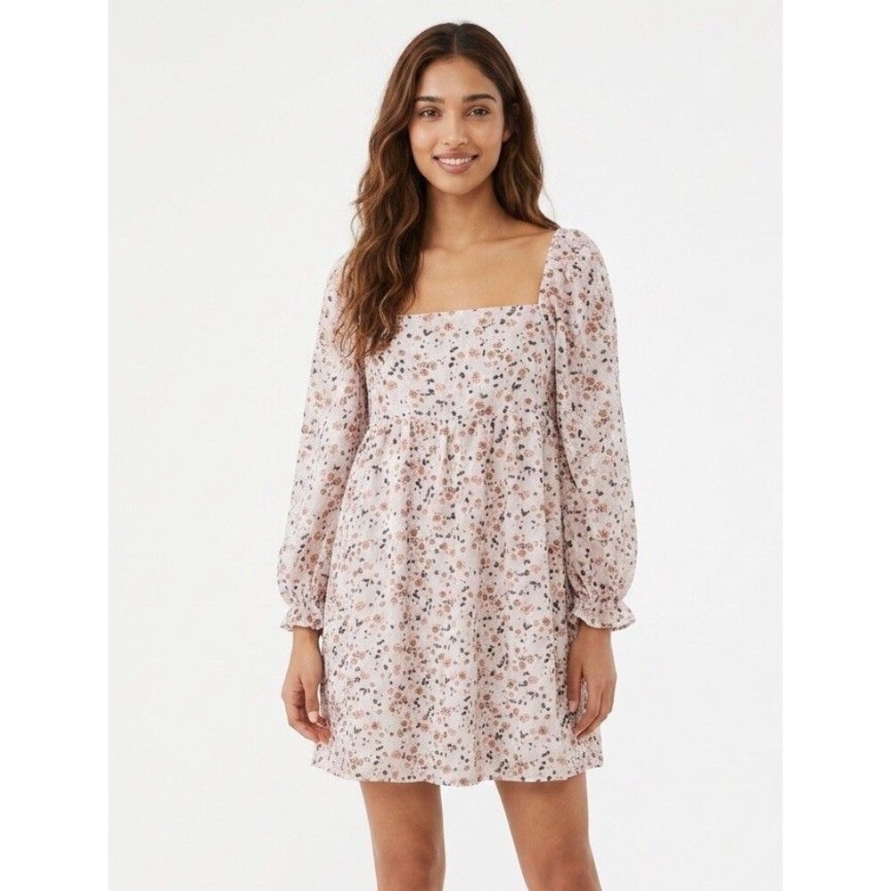 Blue Rain size Large Jr, Women’s Floral Dress 3/4 Length Sleeves